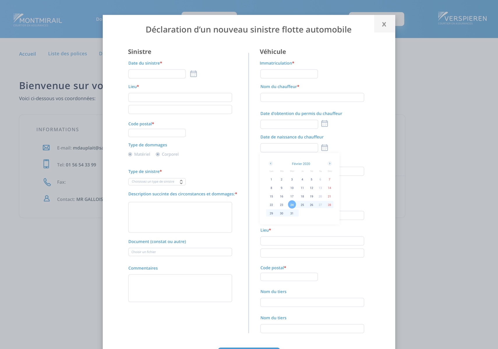 Extranet pop up